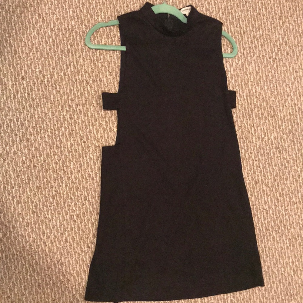 Black suede dress size M with slits on the side